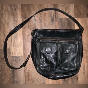 Vintage Fossil leather crossbody bag purse 1990s